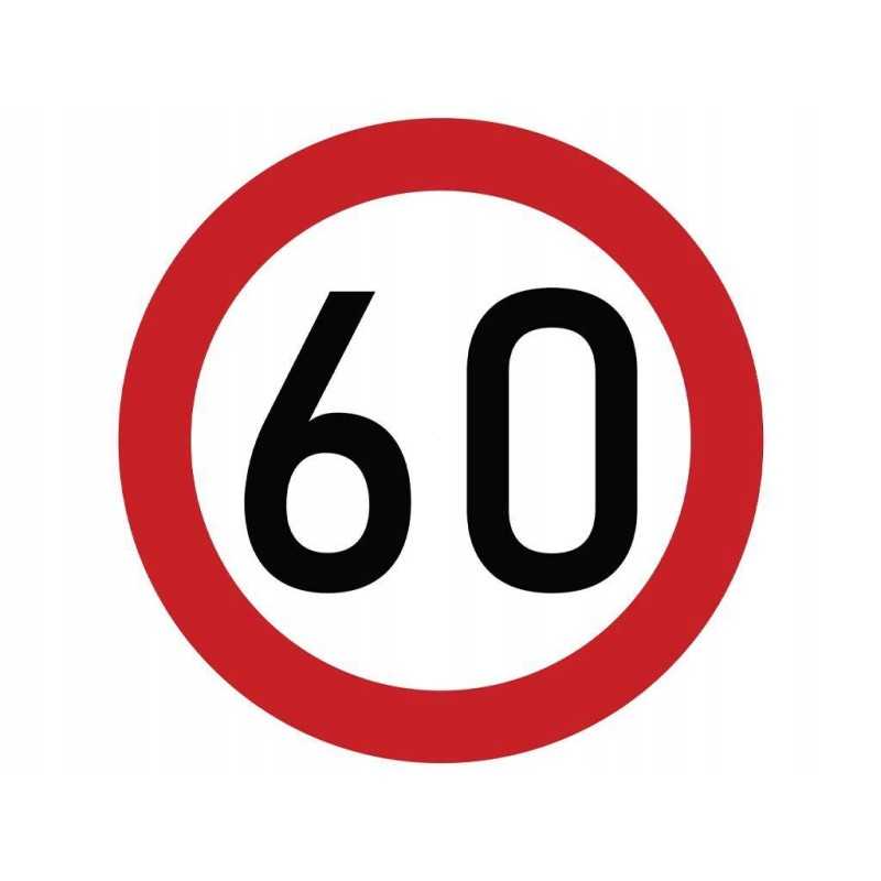 Laminuotas lipdukas greičio apribojimas 60 km h raudonas