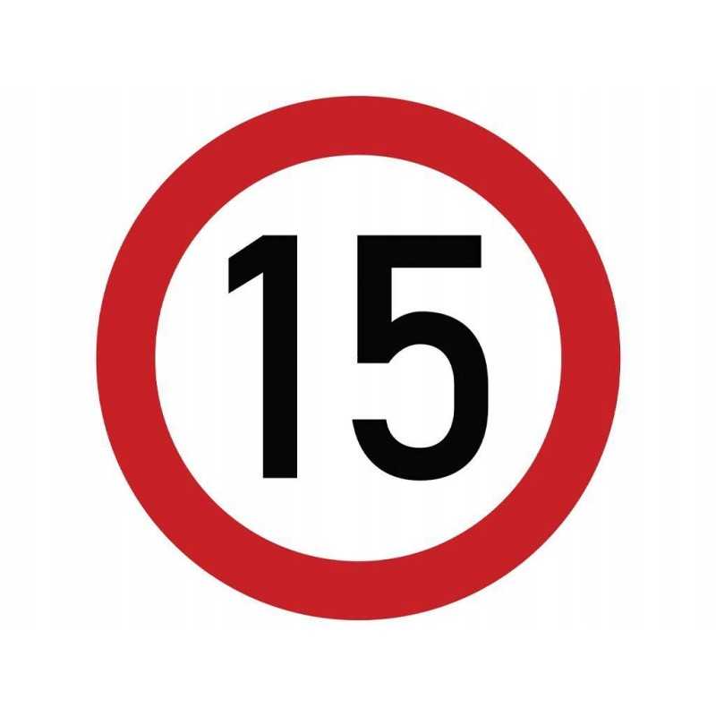 Laminuotas lipdukas greičio apribojimas 15 km h raudonas