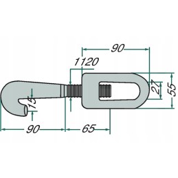 Varžtas su kabliu, komplektas M20, srutų cisternai