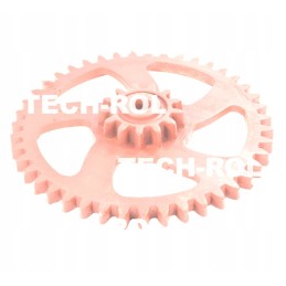 Dvigubas ratas su 13 dantų ir 43 apvaliomis skylėmis