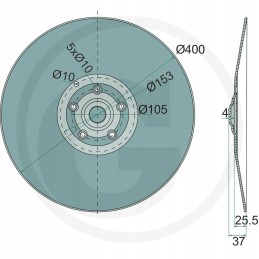 Sėjimo noragėlių diskas 400x4, keičiamas