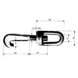 Bako apžiūros liuko kabliukas