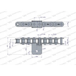 Serbentų kombaino grandinė c08b r1 1 2 53 lop