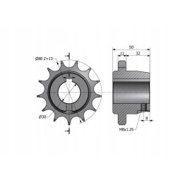 Ratas su 13 3 4 fi 30 motogeneric barstytuvu