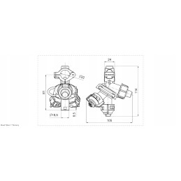 Triguba purkštuvo galvutė su 1-2 mm f7 vamzdeliu