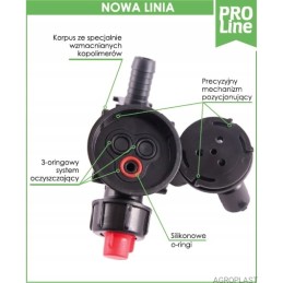 Arag 3 padėčių praleidžiamoji purkštuvo galvutė