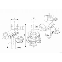 Arag 3 padėčių praleidžiamoji purkštuvo galvutė