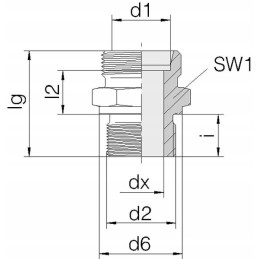 Tiesi jungtis m12x1 5 m16x1 5 10l ges10lm12 vos