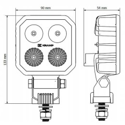 Kvadratinė LED darbo lempa 10 30v 9w 1000 lm n