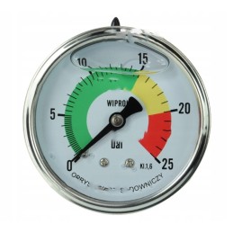 Glicerino manometras 0 25 bar fi 63 mm tvirtinimas