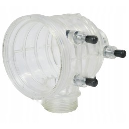 Apatinis siurbimo filtro korpusas yra skaidraus tipo