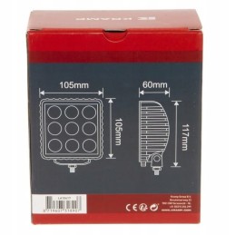 Halogeninė kvadratinė darbo lempa LED 27W 500lm mėlyna