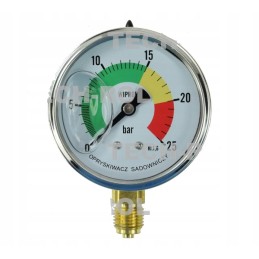 Glicerino manometras 0 25 bar fi 63 mm tvirtinimas
