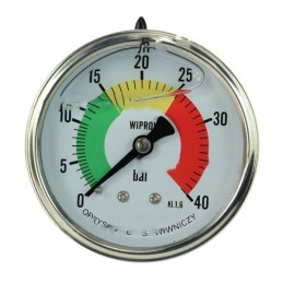 Glicerino manometras 0 40 bar fi 63 mm tvirtinimas