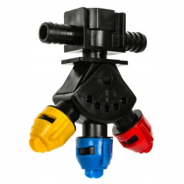 Praleidžiamoji purkštuvo galvutė su rau purkštukais