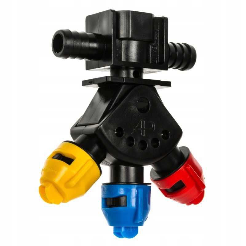 Praleidžiamoji purkštuvo galvutė su rau purkštukais