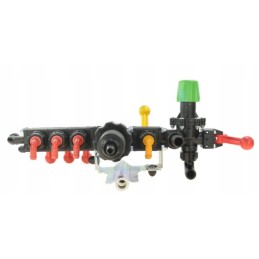 3 sekcijų duro purkštuvo skirstytuvas, 3 manometrai