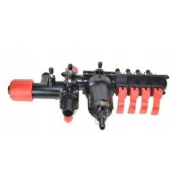 4 sekcijų žemo puodelio purkštuvo skirstytuvas