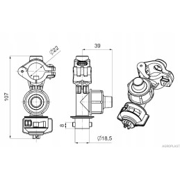 Galvutė, purkštuvo korpusas, antgalis 32 mm vamzdžiui