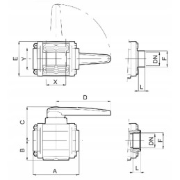 Dviejų krypčių rutulinis vožtuvas 3 8 bar