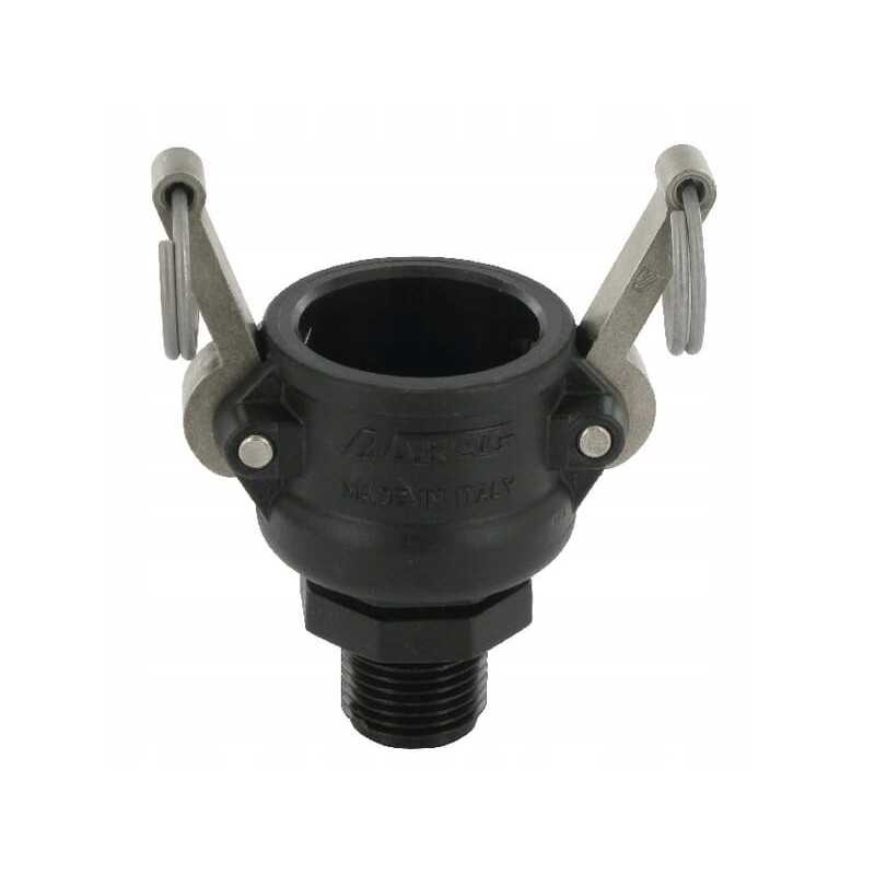 Camlock lizdas, tipas b pp arag išorinis sriegis 3 4 1 2