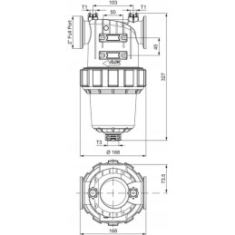 Slėgio filtras 2 fp 500 l min tinklelis 80 vit