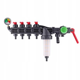 Purkštuvo skirstytuvas, 3 sekcijų HD manometras