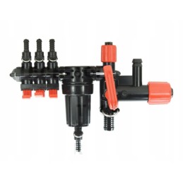 Skirstytuvas, 3 sekcijų vožtuvas, polimerinis purkštuvas