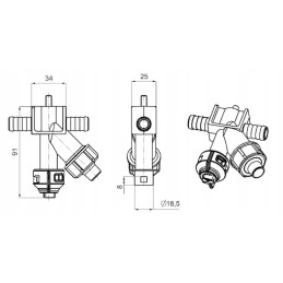 Galvutė, purkštuvo antgalio korpusas, sukomplektuotas