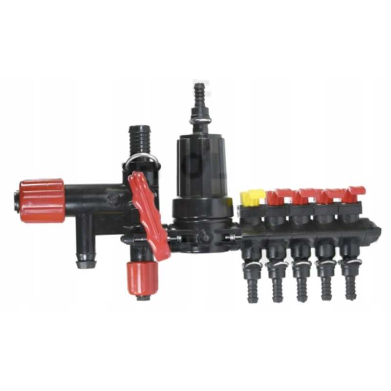 Skirstytuvas, 5 sekcijų vožtuvas, polimerinis purkštuvas