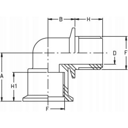 Kampinė jungtis 90 1 1 2 vidinis sriegis