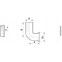 Žarnos jungtis 90 žiedinei veržlei