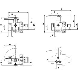 2 2 krypčių rutulinis vožtuvas