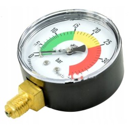 Sauso slėgio matuoklis 0 40 bar fi 63 mm montavimas apačioje