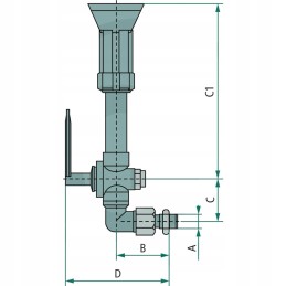 Aukšto slėgio purkštuko tvirtinimas su jungtimi