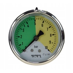 Glicerino manometras 0 10 bar fi 63 mm tvirtinimas