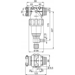 Filtras 1 2 su šakės jungtimi T5 80 tinklelis