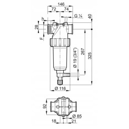 Slėgio filtras 11 4 išorinis