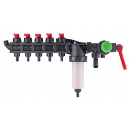 Purkštuvo skirstytuvas, 5 sekcijų vožtuvas