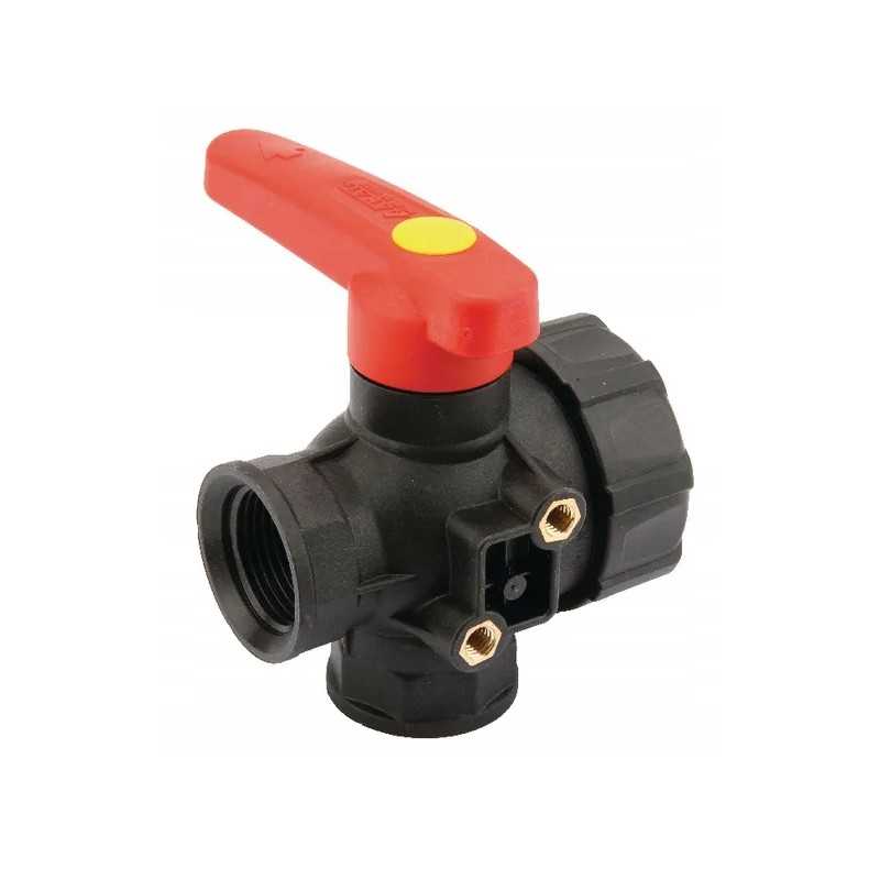 1-3 krypčių rutulinis vožtuvas su skysčio srautu