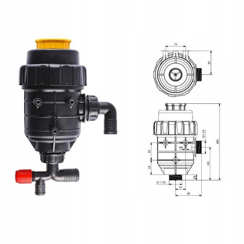 Siurbimo filtras su 40 mm alkūniniu uždarymo vožtuvu
