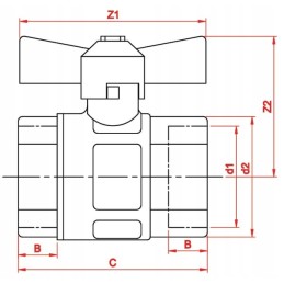 Rutulinio vožtuvo ms sparno vidinis sriegis 3 8