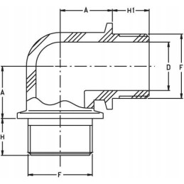 Kampinė jungtis 90 1 išorinis sriegis išorinis sriegis