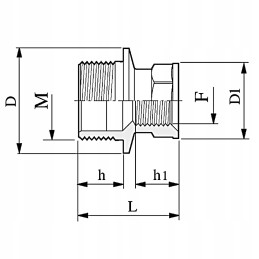 Sumažinamasis spenelio išorinis sriegis vidinis sriegis 1 1