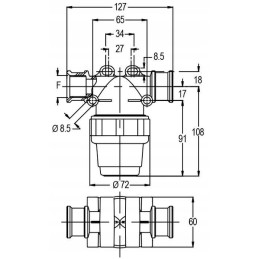Slėgio filtras 1 2 vidinis sriegis 80 l min 80