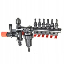 Skirstytuvas, 6 sekcijų vožtuvas, polimerinis purkštuvas