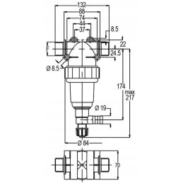 Slėgio filtras 1 išorinis sriegis 150 l min 50