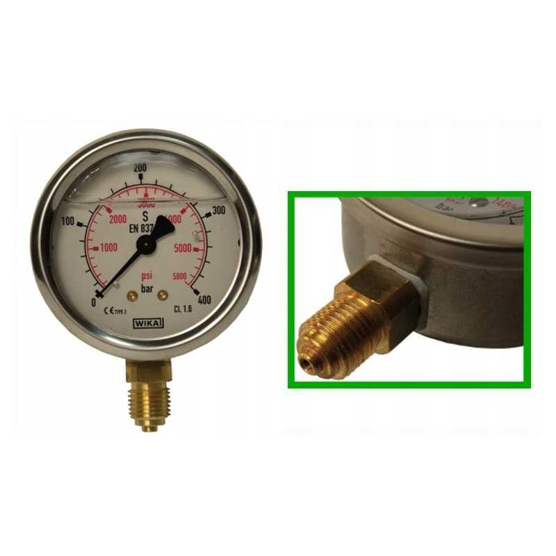 Slėgio matuoklis fi 63 bsp 1 4 dol diapazonas 0 400 bar wika