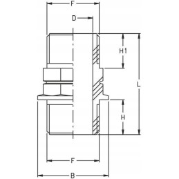 Dvigubas nipelis 1 1 4 išorinis sriegis išorinis sriegis