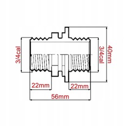 Dviejų varžtų jungties išorinis sriegis išorinis sriegis 3